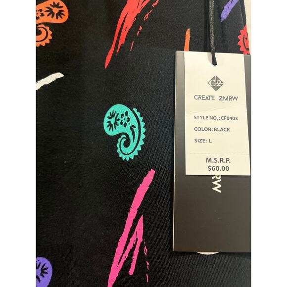 Create 2Mrw Paisley Graphic Print Jogger Sweatpants Fleece lined Men's Large - Picture 5 of 7